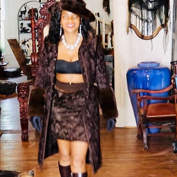 Andrew GN embroidered & mink fur trimmed coat XS - Picture 4 of 16